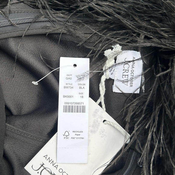 NWT J. Crew x Anna October Feather Strapless Top 18 Blouse Black BW734 J.Crew - Picture 7 of 7